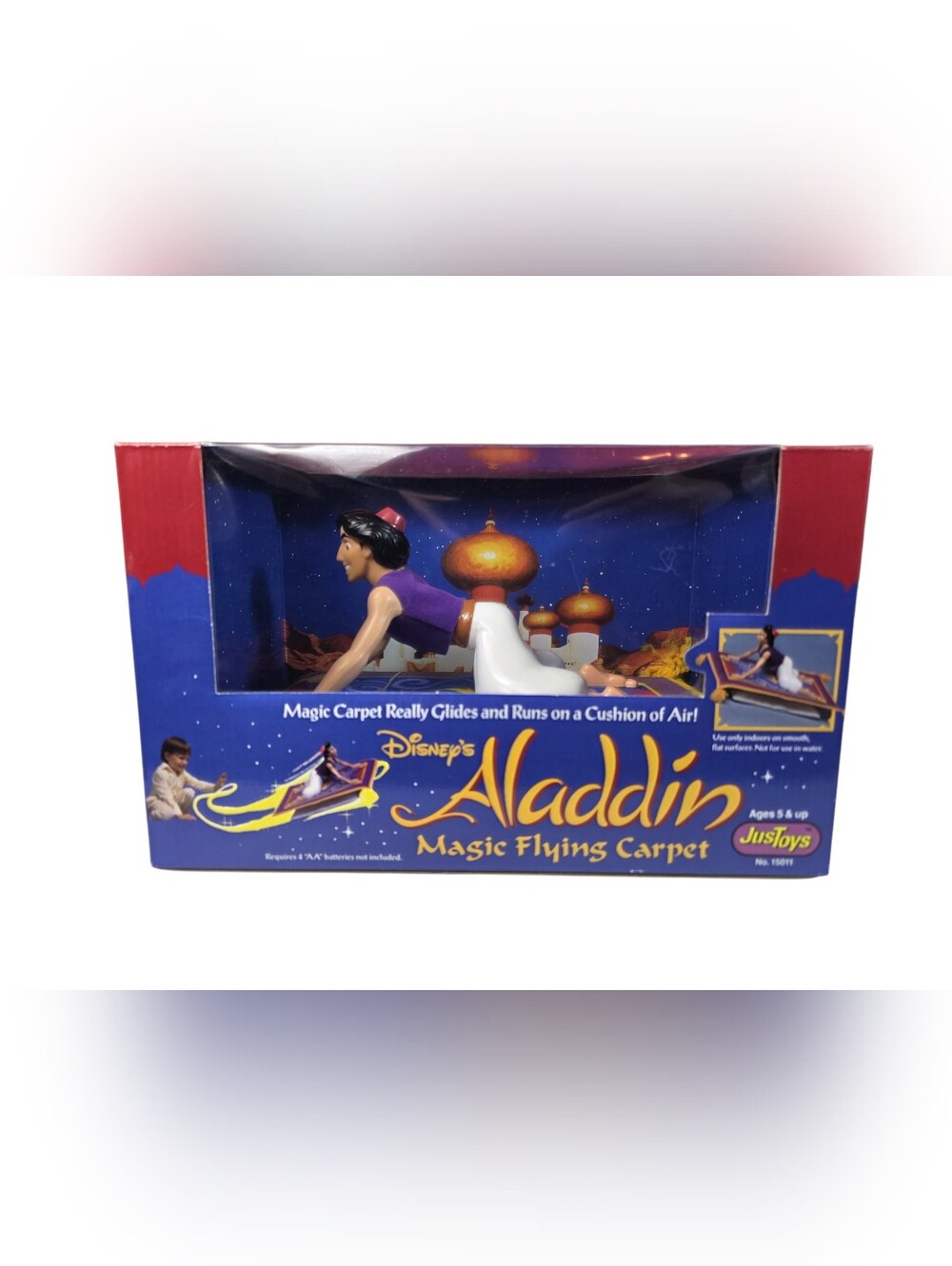 Disney Aladdin Magic Flying Carpet Action Figure JusToys Gliding Toy New in Box